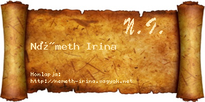 Németh Irina névjegykártya