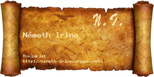 Németh Irina névjegykártya