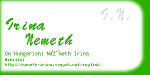 irina nemeth business card